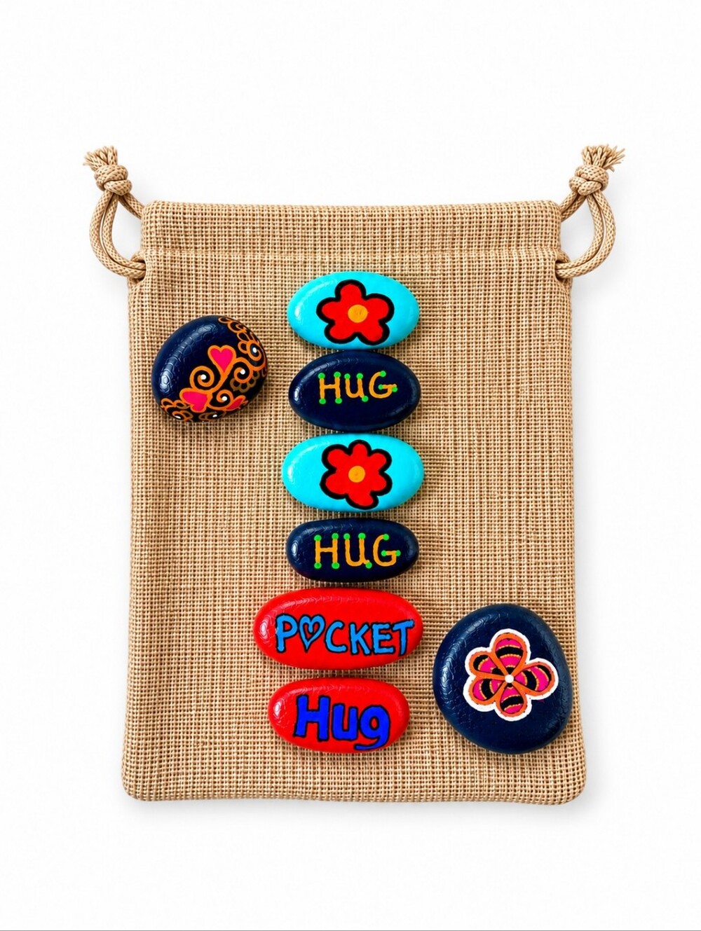 Decorative Friendship Pocket Hug Stone Set